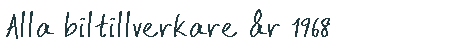 Alla Biltillverkare �r 1968