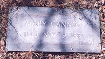 Mary Capehart Cannon's gravesite