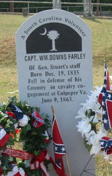 Farley's Headstone in Laurens, SC